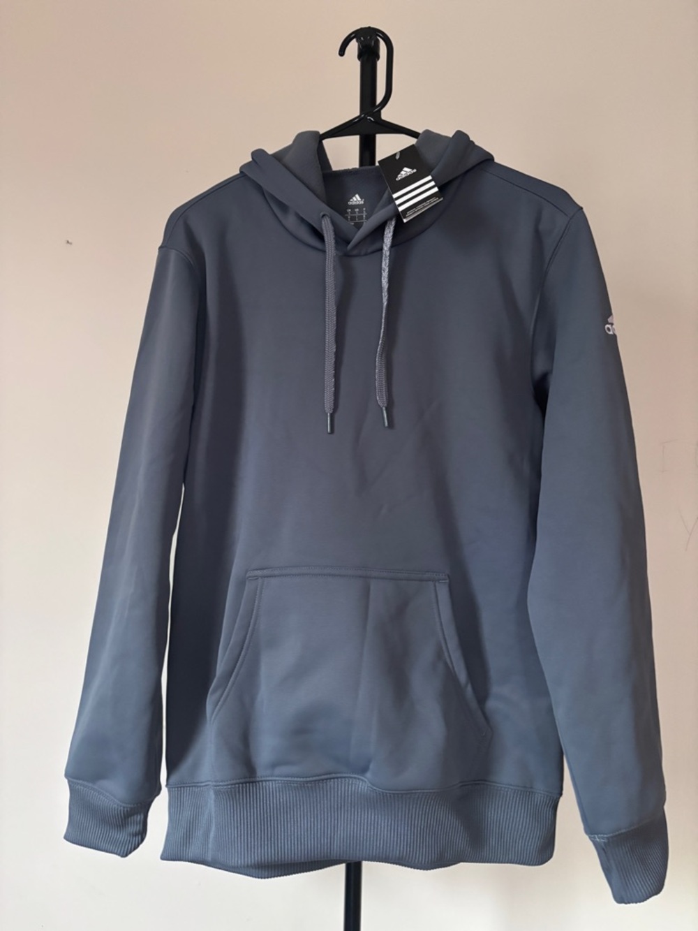 adidas Men’s Slate Gray Drawstring Hoodie